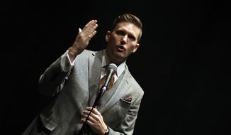 White Nationalist Richard Spencer Thursday, Oct. 19, 2017, at the University of Florida in Gainesville, Fla. (AP Photo/Chris O&#39;Meara)
