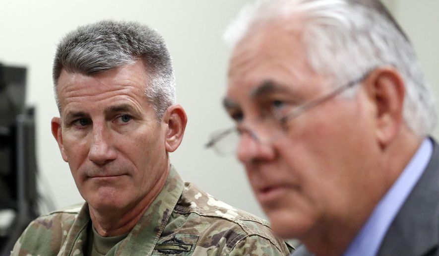 On separate occasions this week, Secretary of State Rex W. Tillerson (right) and Army Gen. John Nicholson, the top U.S. commander in Afghanistan, spoke publicly of Washington and Moscow&#x27;s shared interests in the fight that could also align with each country&#x27;s larger regional security goals. (Associated Press/File)