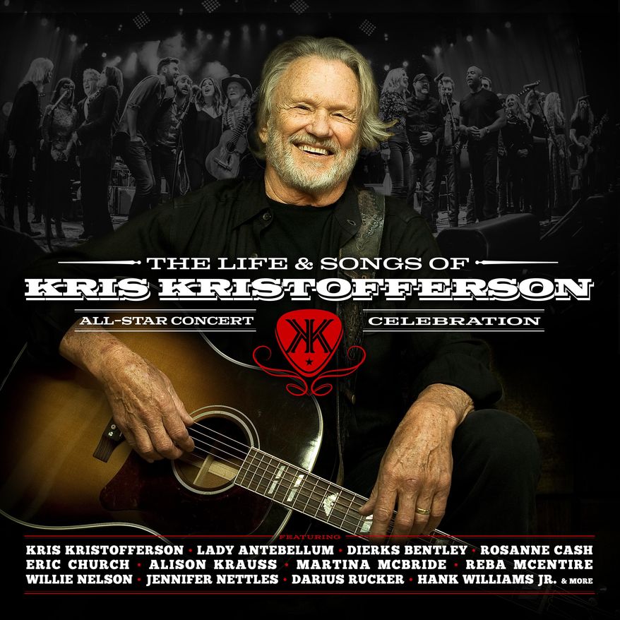 This cover image released by Blackbird Presents Records shows "The Life & Songs of Kris Kristofferson" performed by various artists, including Willie Nelson, Emmylou Harris, Rodney Crowell and Lady Antebellum. (Blackbird Presents Records via AP)
