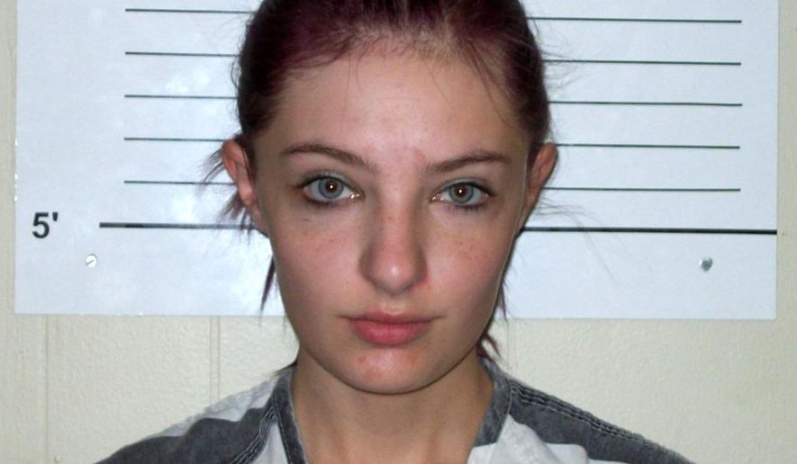 This undated booking photo provided by the Chickasaw County Sheriff's Office in New Hampton, Iowa, shows Cheyanne Harris. Authorities have charged Harris and Zachary Koehn with murder in the death of their 4-month-old son, whose maggot-infested body was found in a baby swing in the family's home. (Chickasaw County Sheriff's Office via AP)