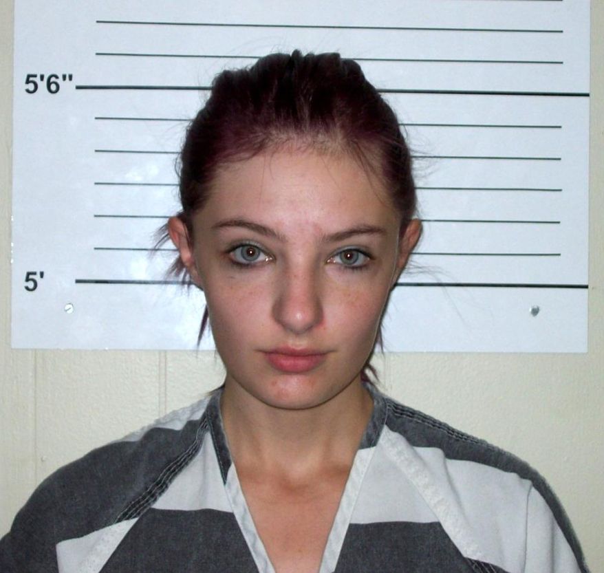 This undated booking photo provided by the Chickasaw County Sheriff's Office in New Hampton, Iowa, shows Cheyanne Harris. Authorities have charged Harris and Zachary Koehn with murder in the death of their 4-month-old son, whose maggot-infested body was found in a baby swing in the family's home. (Chickasaw County Sheriff's Office via AP)