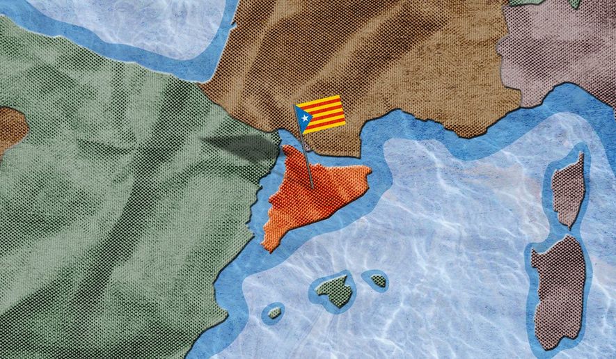 The Split of Catalonia Illustration by Greg Groesch/The Washington Times