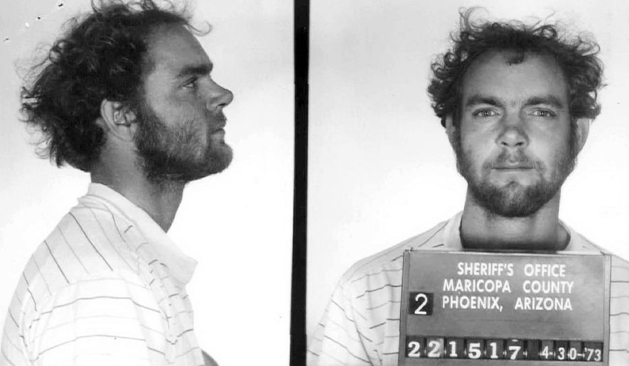 This 1973 booking photo, originally made by the Maricopa County Sheriff's Office in Phoenix and released Thursday, Nov. 2, 2017, by the New Hampshire Office of the Attorney General, shows Terry Peder Rasmussen. Authorities filling in the gaps in the life of Rasmussen, suspected of killing six women and children — including his toddler daughter — want to learn about a woman he was seen with in the 1970s, saying she may be the young girl's mother. Authorities believe that among his victims, he killed an unnamed woman and three girls whose bodies were found in barrels near a New Hampshire state park in 1985 and 2000, and that he fathered one of them. Rasmussen died in a California prison in 2010. (Maricopa County Sheriff's Office/New Hampshire Office of the Attorney General via AP)