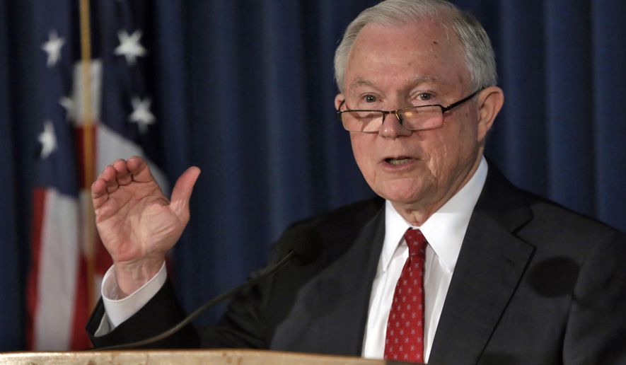 U.S. Attorney General Jeff Sessions delivers remarks about defending national security, at the U.S. Attorney's Office for the Southern District of New York, Thursday, Nov. 2, 2017. (AP Photo/Richard Drew)