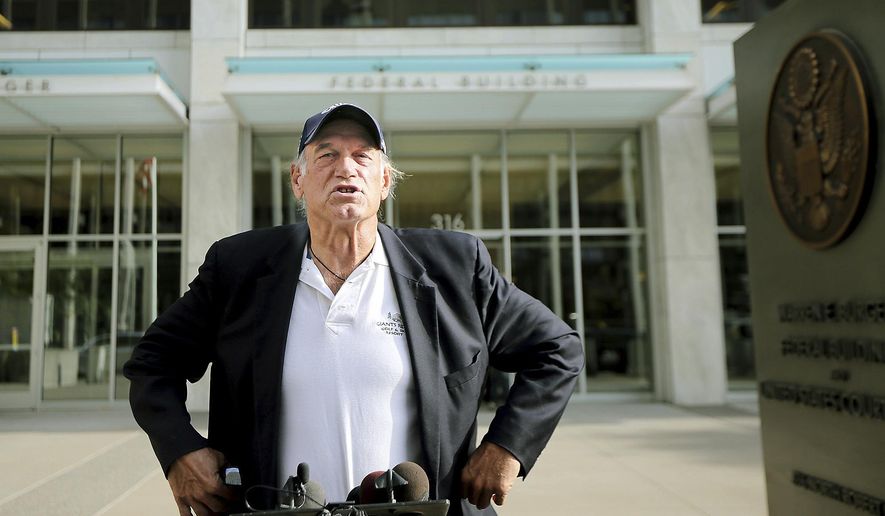 FILE - In this Tuesday, Oct. 20, 2015, file photo, former Minnesota Gov. Jesse Ventura talks to reporters at the Warren E. Burger Federal Building and United States Courthouse after a defamation hearing, in St. Paul, Minn. Ventura and the estate of &amp;quot;American Sniper&amp;quot; author Chris Kyle are apparently working toward a settlement in Ventura&#x27;s yearslong defamation case. (Elizabeth Flores/Star Tribune via AP)