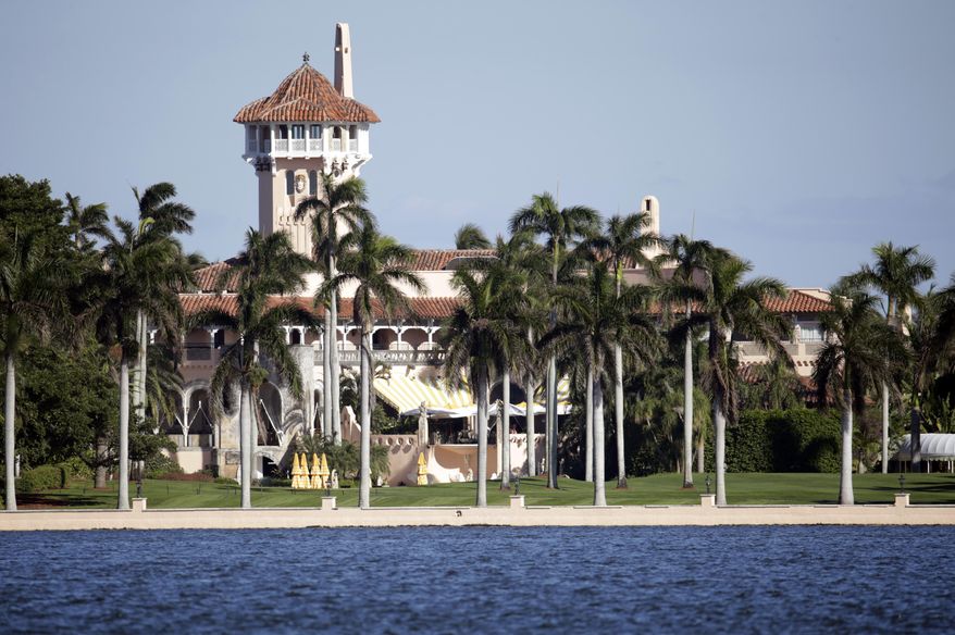 FILE- This Monday, Nov. 21, 2016 file photo, shows the Mar-a-Lago resort owned by President-elect Donald Trump in Palm Beach, Fla. President Donald Trump's Mar-a-Lago is reopening after being closed during the brutal heat and humidity of Florida's summer. If last season is a guide, the president will soon visit his Winter White House, staying several days at Thanksgiving, Christmas and New Year's and then return many more weekends until May. (AP Photo/Lynne Sladky, File)