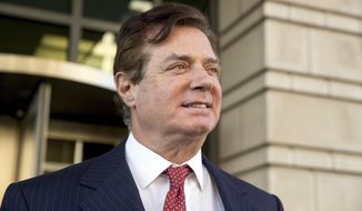 In this Thursday, Nov. 2, 2017, file photo, Paul Manafort, President Donald Trump&#39;s former campaign chairman, leaves Federal District Court, in Washington. (AP Photo/Andrew Harnik, File)