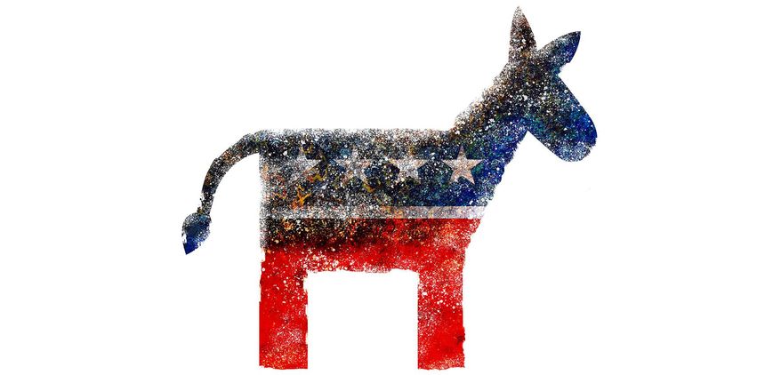 Illustration on the decay of the Democrat Party by Greg Groesch/The Washington Times