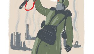 Illustration on the battle of Stalingrad by Linas Garsys/The Washington Times