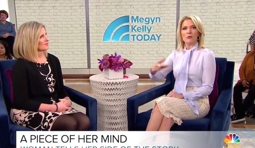 NBC&#39;s Megyn Kelly interviews Juli Briskman, a former government contractor who was fired after she was photographed giving President Trump&#39;s motorcade the middle finger. (Image: &quot;Megyn Kelly Today&quot; screenshot)