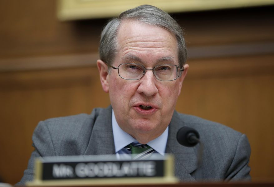 File - In this April 4, 2017 file photo, Rep. Bob Goodlatte, R-Va., speaks during a hearing of the House Judiciary subcommittee on Crime, Terrorism, Homeland Security, and Investigations, on Capitol Hill, in Washington. Goodlatte is chairman of the House Judiciary Committee and a 13-term congressman from Virginia. In a statement Thursday, he says it’s “the right time for me to step aside and let someone else serve the sixth district.” (AP Photo/Alex Brandon, File)