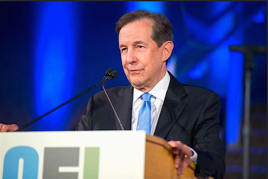Fox News anchorman Chris Wallace at the podium after receiving the Founders Award for Excellence in Journalism from the International Center for Journalism. (International Center for Journalism) (International center for journalism)