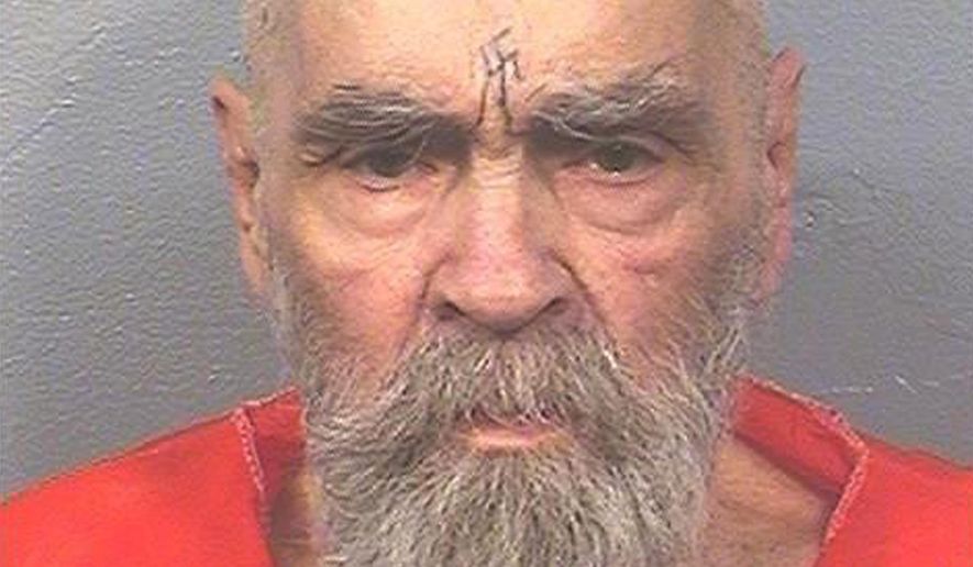 This Aug. 14, 2017, file photo provided by the California Department of Corrections and Rehabilitation shows Charles Manson. (California Department of Corrections and Rehabilitation via AP)