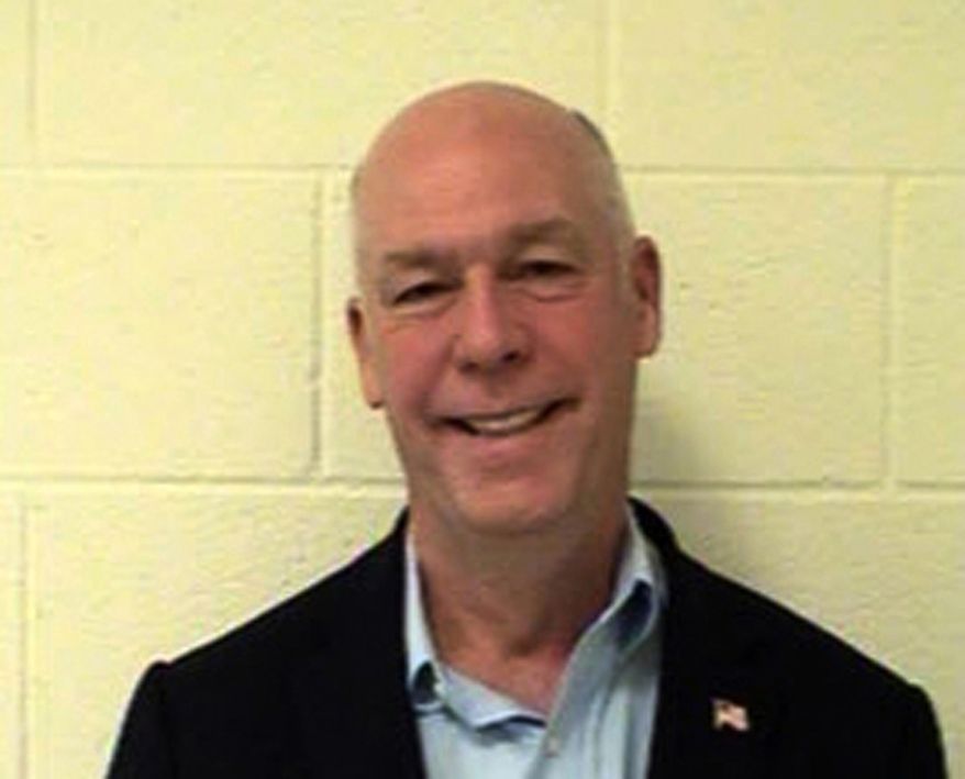 FILE - This Aug. 25, 2017, booking photo originally provided by the Gallatin County Detention Center shows U.S. Rep. Greg Gianforte, R-Mont. A Montana judge has ordered the release on Monday, Oct. 10, 2017, of the mug shot taken of the state&#39;s lone Congressman after he was convicted of assaulting a Guardian reporter Ben Jacobs on the eve of the special election that put him in office. More than 100 pages of documents, photos and audio from the investigation into Gianforte were released under a court order on Friday, Nov. 17, 2017. (Gallatin County Detention Center via AP, File)