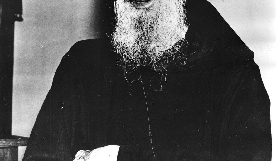 FILE - This 1954 file photo shows Father Solanus Casey, a member of the Capuchin Franciscan Order of St. Joseph. The Detroit priest, who is credited with helping cure a woman with a skin disease, is being beatified by the Roman Catholic Church, a major step toward sainthood. More than 60,000 people are expected Saturday, Nov. 18, 2017 at a Mass at Ford Field. (Detroit News via AP)
