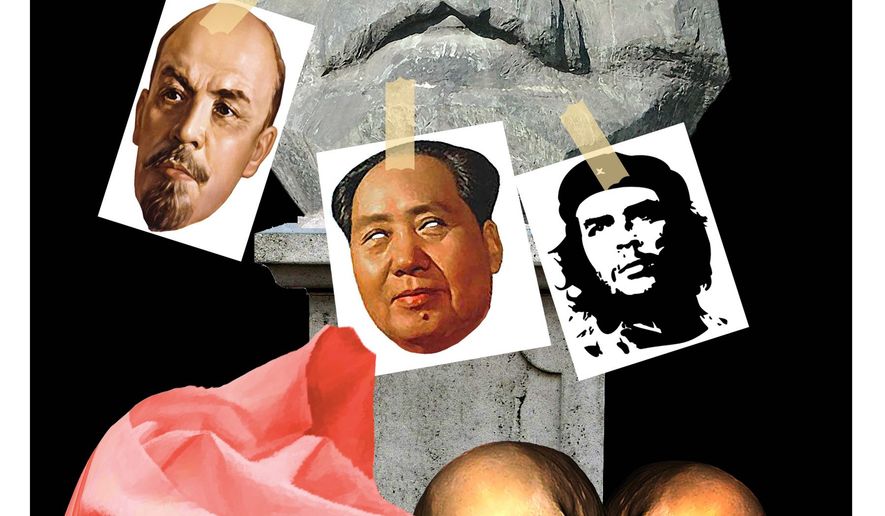 Illustration on the deadly history of socialism/communism by Alexander Hunter/The Washington Times