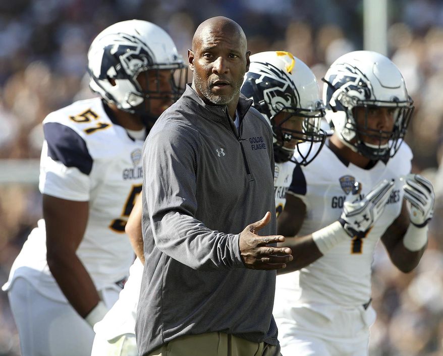 FILE - In this Sept. 3, 2016, file photo, Kent State head coach Paul Haynes works the sideline during the first half of an NCAA college football game against Penn State in State College, Pa. Haynes has been fired after five losing seasons, Kent State announced Wednesday, Nov. 22, 2017. (AP Photo/Chris Knight, File)
