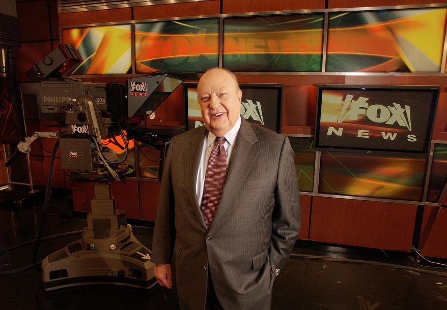 FILE - In this Sept. 29, 2006 file photo, Fox News CEO Roger Ailes poses at Fox News in New York. The fever over sexual misconduct involving media figures began in the summer of 2016 with Gretchen Carlson's accusations against Fox News Channel founder Ailes. Within two weeks, Ailes was out of a job. (AP Photo/Jim Cooper, File)