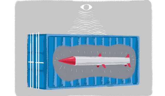 Illustration on port security by Linas Garsys/The Washington Times