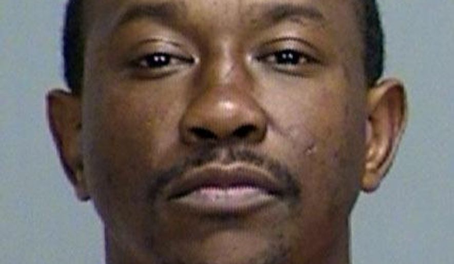 This Nov. 24, 2017 photo released by the Brazos County Sheriff's Office shows Dabrett Montreal Black who was charged Friday, Nov. 24, 2017, with capital murder of Trooper Damon Allen during a Thanksgiving Day traffic stop in East Texas. (Brazos County Sheriff's Office via AP)