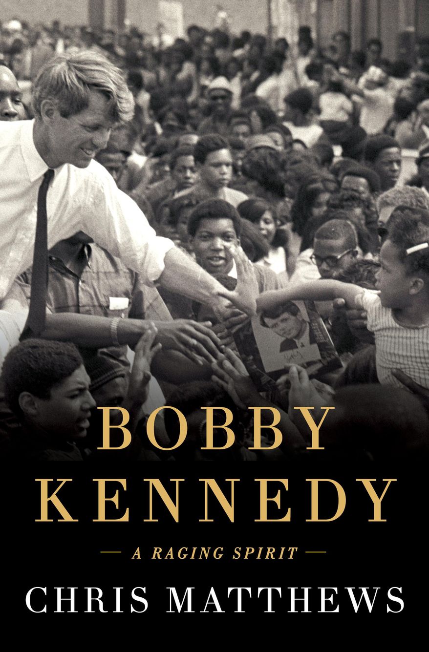 This cover image released by Simon &amp;amp; Schuster shows &amp;quot;Bobby Kennedy: A Raging Spirit,&amp;quot; by Chris Matthews. (Simon &amp;amp; Schuster via AP)