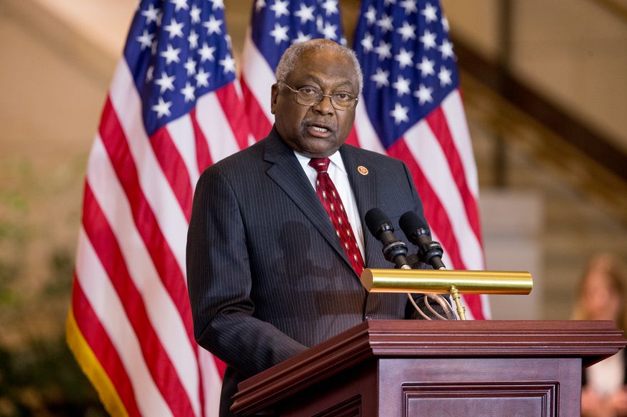 Then-Assistant House Minority Leader Jim Clyburn of S.C., speaks on Capitol Hill in Washington in this file photo taken on Dec. 9, 2015. (AP Photo/Andrew Harnik)