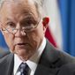 Attorney General Jeff Sessions and Acting Drug Enforcement Administration (DEA) Administrator Robert Patterson make an announcement about new tools to combat the opioid crises, at the Justice Department in Washington, Wednesday, Nov. 29, 2017. (AP Photo/Cliff Owen)