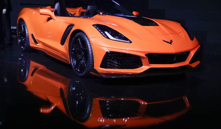The 2019 Chevrolet Corvette ZR1 convertible is revealed during the AutoMobility LA auto show Tuesday, Nov. 28, 2017, in Los Angeles. (AP Photo/Chris Carlson)