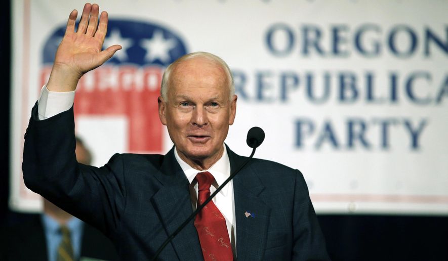 FILE--In this Nov. 8, 2016, file photo, Dennis Richardson, the Oregon Republican Secretary of state candidate, waves to the crowd during an election night event at the Salem Convention Center in Salem, Ore. A new audit from Oregon Secretary of State Richardson&#x27;s office says the Oregon Health Authority has wasted millions of taxpayer dollars. (AP Photo/Timothy J. Gonzalez, file)