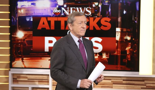 In this Nov. 16, 2015 photo provided by ABC, correspondent Brian Ross speaks on &quot;Good Morning America,&quot; which airs on the ABC Television Network, in New York. ABC has suspended investigative reporter Ross Saturday, Dec. 2, 2017, for four weeks without pay for the network’s incorrect Michael Flynn report on Friday. (Fred Lee/ABC via AP)