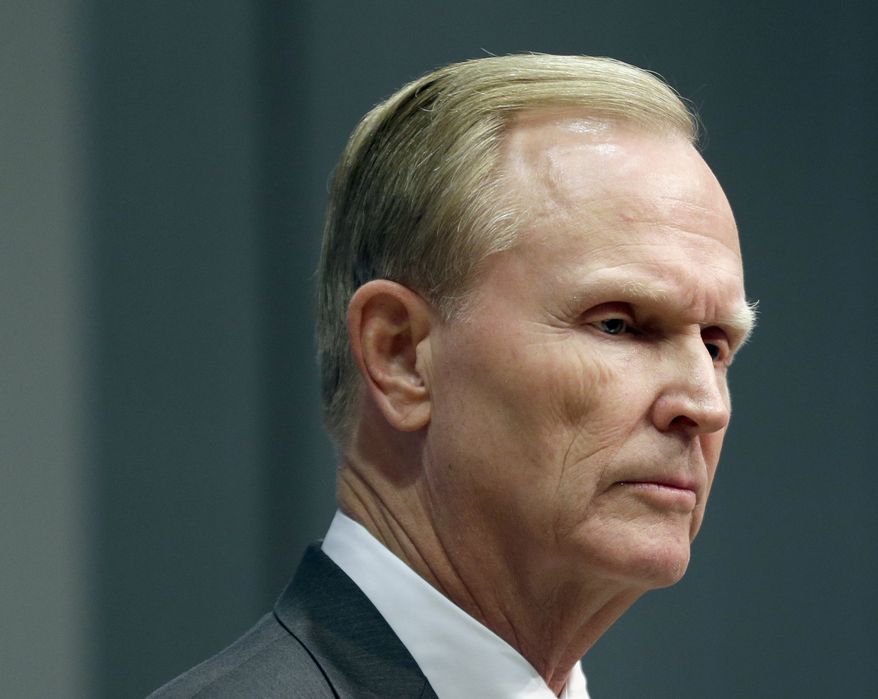 John Mara, owner of the New York Giants, speaks to reporters in East Rutherford, N.J., Monday, Dec. 4, 2017. The Giants made a rare in-season house cleaning, firing coach Ben McAdoo and general manager Jerry Reese on Monday, less than a year after the team made the playoffs for the first time since 2011. (AP Photo/Seth Wenig)