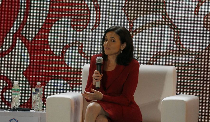 Facebook Chief Operating Officer Sheryl Sandberg said as many as two-thirds of male executives are afraid to be alone with a female colleague. (Associated Press)