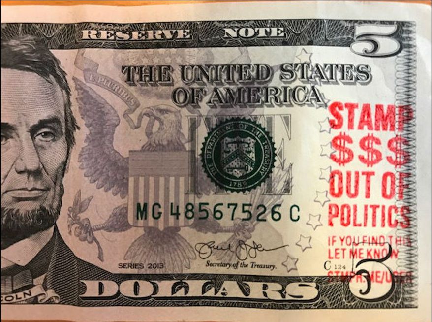 Ice cream moguls Ben Cohen and Jerry Greenfield hope to protest GOP tax reform by stamping political messages on paper money. (StampStampede.org)