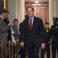 Sen. Pat Toomey, R-Pa., walks to the chamber following weekly strategy meetings, on Capitol Hill in Washington, Tuesday, Dec. 5, 2017. (AP Photo/J. Scott Applewhite)