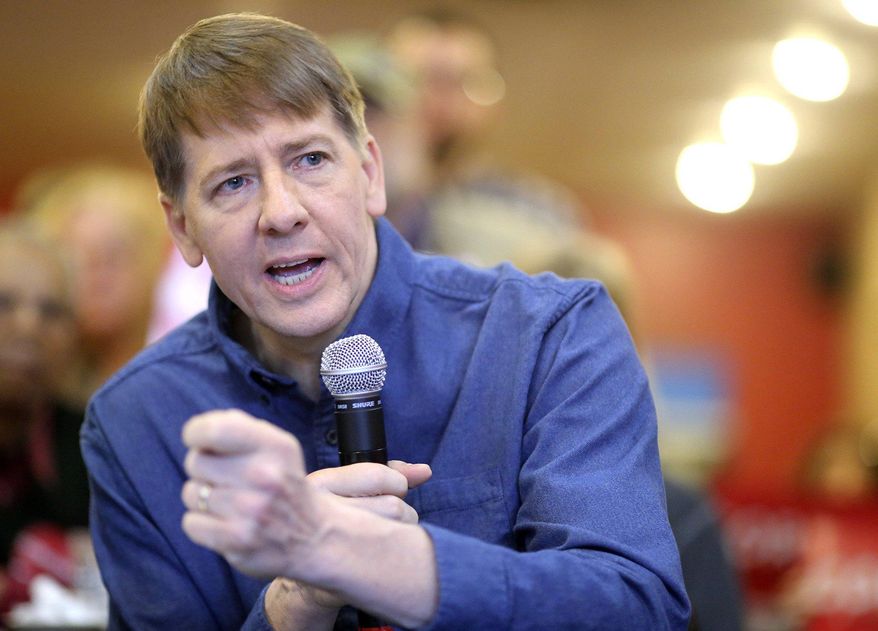 Former director of the Consumer Financial Protection Bureau Richard Cordray announces he is a Democratic candidate for Ohio governor Tuesday, Dec. 5, 2017, at &amp;quot;Lilly&#39;s Kitchen Table&amp;quot; Restaurant in Grove City, Ohio. Cordray chose his hometown of Grove City for his announcement. (Brooke LaValley/The Columbus Dispatch via AP)