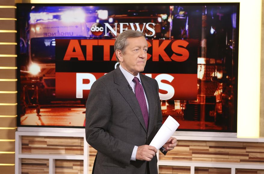 In this Nov. 16, 2015, file photo, provided by ABC, correspondent Brian Ross speaks on 'Good Morning America,' which airs on the ABC Television Network, in New York. Ross will no longer cover stories involving President Donald Trump following his erroneous report last Friday, Dec. 1, 2017, on former national security adviser Michael Flynn. (Fred Lee/ABC via AP, File) **FILE**