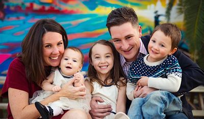 Libertarian National Committee Chairman Nicholas Sarwark, seen with his wife, Valerie, and their children, is running for mayor of Phoenix. (Sarwark for Phoenix)