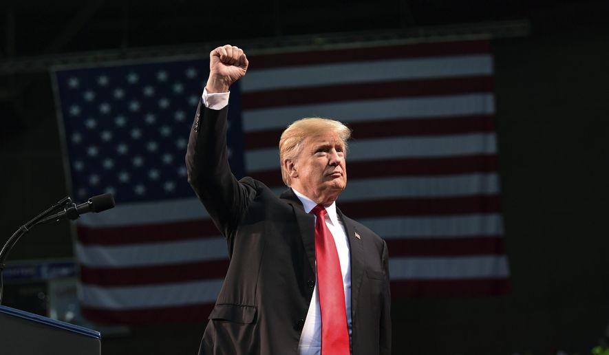 President Donald Trump speaks at at a campaign-style rally at the Pensacola Bay Center, in Pensacola, Fla., Friday, Dec. 8, 2017. (AP Photo/Susan Walsh)