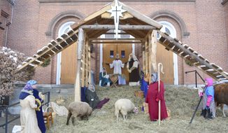 Members of the First Baptist Church in North Adams, Massachusetts, braved the cold to participate in a living nativity with real animals this month. Pew researchers have been asking Americans what they believe about four key parts of Jesus&#39; birth: that he was born to a virgin, that he was laid in a manger, that wise men guided by a star brought gifts to the newborn and that an angel announced his birth to shepherds. (Associated Press/File)