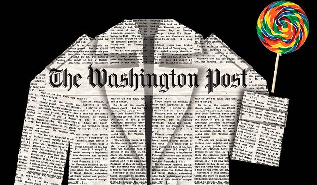 Illustration on The Washington Post&#x27;s treatment by Alexander Hunter/The Washington Times