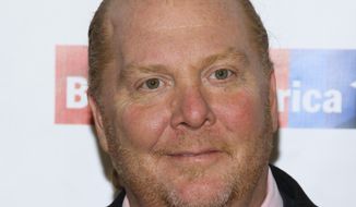 In this Wednesday, April 20, 2016, file photo, Mario Batali attends an awards dinner in New York. Batali is stepping down from daily operations at his restaurant empire following reports of sexual misconduct by the celebrity chef over a period of at least 20 years. In a prepared statement sent to The Associated Press, Monday, Dec. 11, 2017, Batali said the complaints match up with his past behavior.(Photo by Andy Kropa/Invision/AP, File)