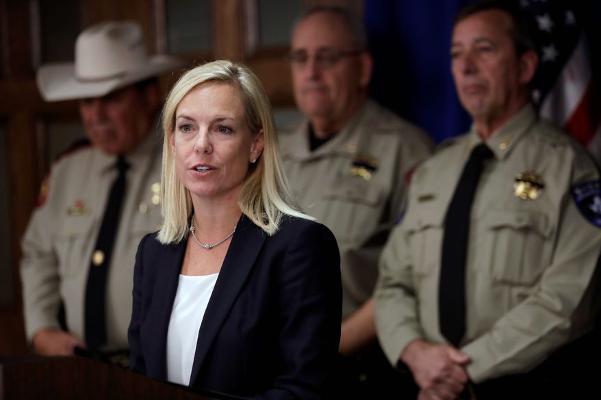 Homeland Security Secretary Kirstjen Nielsen, in her first week on the job, said, &quot;We are going to make it very, very difficult to remain here unlawfully.&quot; The remark was too strong for her own officers and agents. (Associated Press)