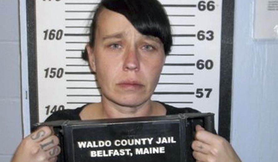 This 2017 booking photo released by the Waldo County, Maine, Sheriff's Department shows Miranda Hopkins, of Troy, Maine. Hopkins was sentenced Wednesday, Dec. 13, 2017, to 13 years in prison after she was convicted of manslaughter in November. She had drunk multiple shots of liquor and smoked marijuana on the January night of her infant son's death from blunt force head injuries. (Waldo County Sheriff's Department via AP)