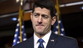 Speaker of the House Paul Ryan, R-Wis., meets with reporters to answer questions on the tax bill and sexual misconduct on Capitol Hill, in Washington, Thursday, Dec. 14, 2017. Ryan says Republican Rep. Blake Farenthold has &amp;quot;made the right decision&amp;quot; to retire at the end of his term amid allegations of sexual harassment. (AP Photo/J. Scott Applewhite)