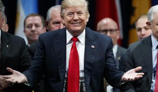 President Donald Trump gestures to the crowd at the FBI National Academy graduation ceremony, Friday, Dec. 15, 2017, in Quantico, Va.  Trump said Friday &amp;quot;it&#39;s a shame what&#39;s happened&amp;quot; with the FBI, calling the agency&#39;s handling of the Hillary Clinton email investigation &amp;quot;really disgraceful.&amp;quot;  The comments came as Trump departed the White House for a speech at the FBI training academy in Quantico.   (AP Photo/Evan Vucci)