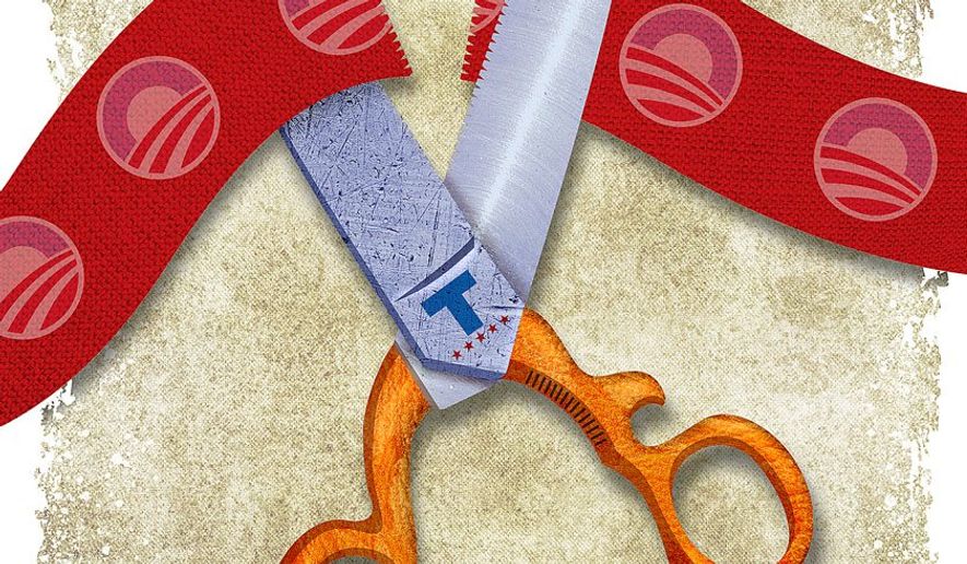 Cutting Through Obama Red Tape Illustration by Greg Groesch/The Washington Times