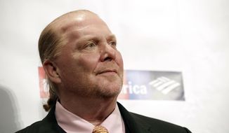 FILE - In this Wednesday, April 19, 2017, file photo, chef Mario Batali attends an awards event in New York.  Batali has issued an apology to his newsletter subscribers for his sexual misconduct against women, but he confounded some by ending his message with a recipe for a “holiday-inspired breakfast.” Batali was immediately blasted on social media for including in the Friday, Dec. 16 email the “Pizza Dough Cinnamon Rolls” recipe after his apology for making “many mistakes.”(Photo by Brent N. Clarke/Invision/AP, File)