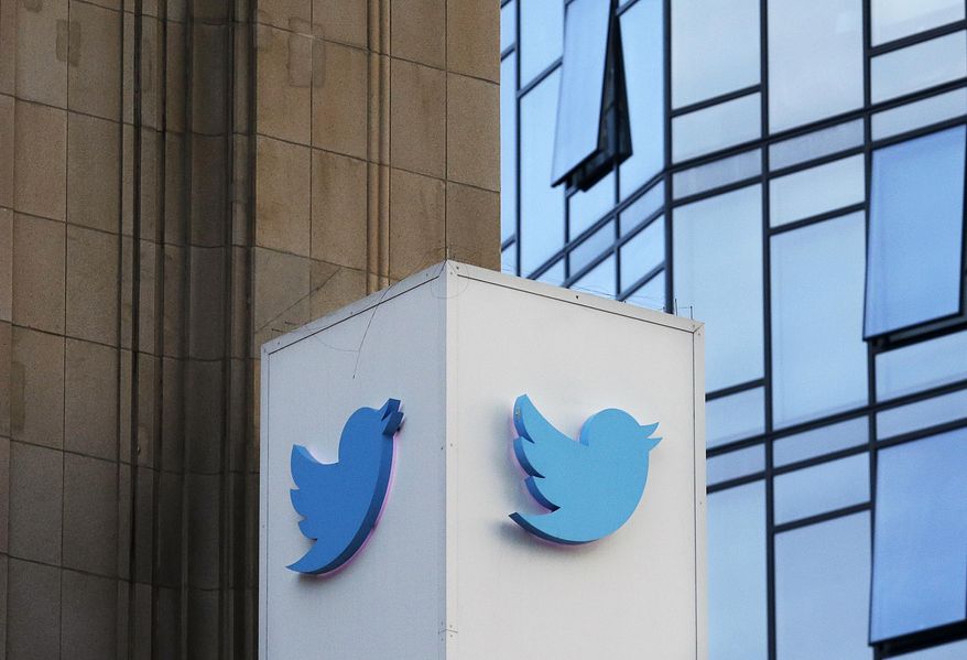This Wednesday, Oct. 26, 2016, file photo shows a Twitter sign outside of the company&#x27;s headquarters in San Francisco. Twitter will be enforcing stricter policies on violent and abusive content such as hateful images or symbols, including those attached to user profiles, the company announced Monday, Dec. 18, 2017. (AP Photo/Jeff Chiu)