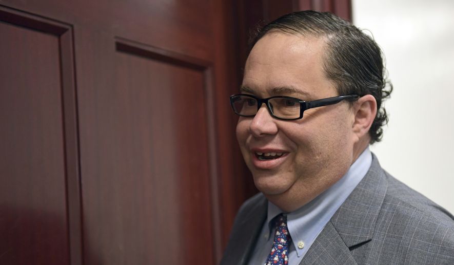 Rep. Blake Farenthold, R-Texas, arrives for a meeting of House Republicans on Capitol Hill in Washington, Tuesday, Dec. 19, 2017. (AP Photo/Susan Walsh) ** FILE **
