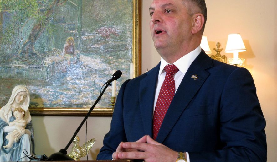 Gov. John Bel Edwards speaks at an end-of-year news conference on Wednesday, Dec. 20, 2017, in Baton Rouge, La. Edwards set a Jan. 19 deadline to reach a tax deal with House Republican leaders to close a $1 billion budget gap. If no deal is reached, the Democratic governor says he won&#39;t call a February special legislative session.  (AP Photo/Melinda Deslatte)